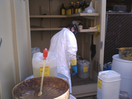 Lab Technician working with chemicals