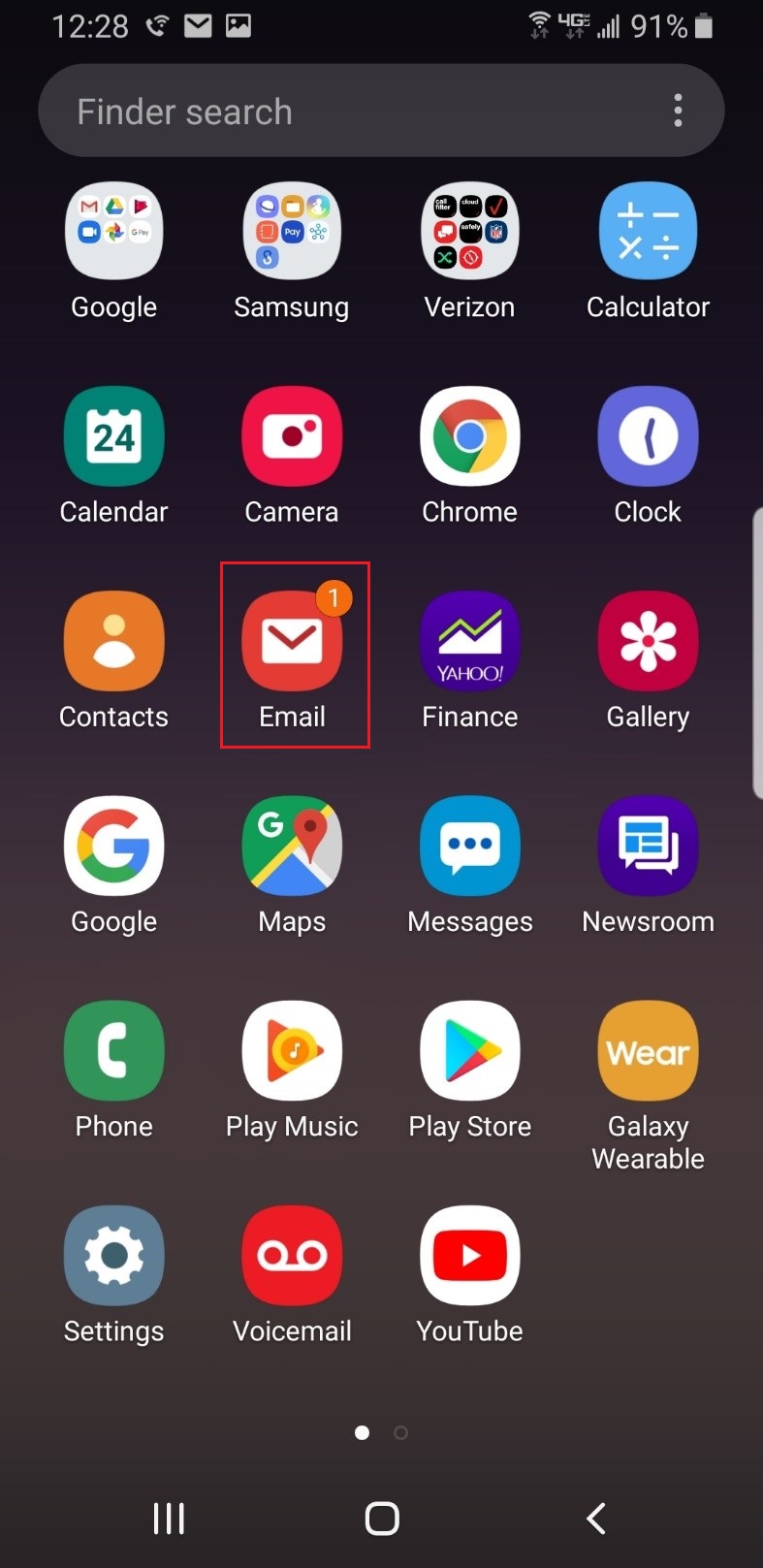 Android Email Button Outlined