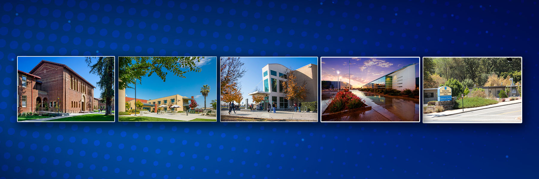 Major landmarks from each campus throughout SCCCD.