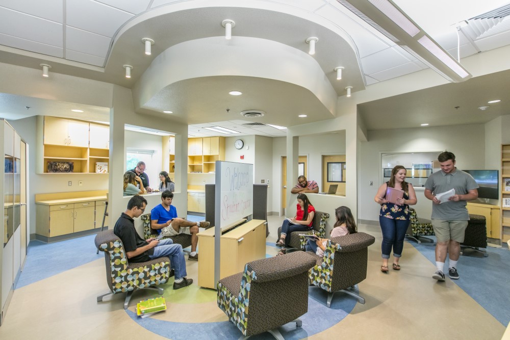 students in lounge at Clovis