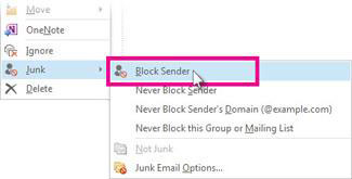 Block Sender Windows