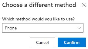 Prompt asking user to choose a different method