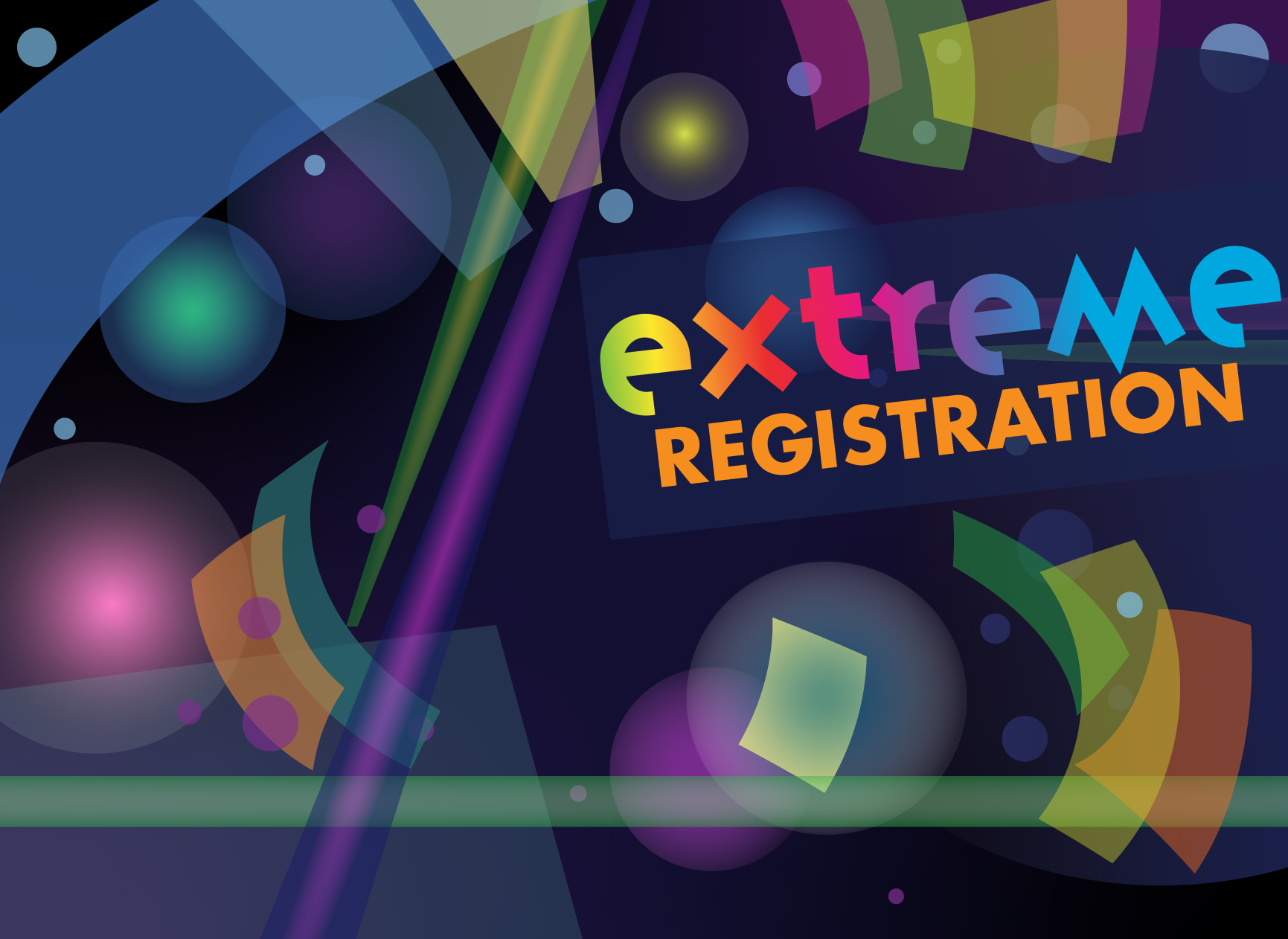 collage of colors and shapes with the words extreme registration