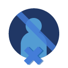 icon of a student profile with a mark through it and an "x" symbol representing dropping a student 