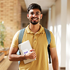 college student smiling