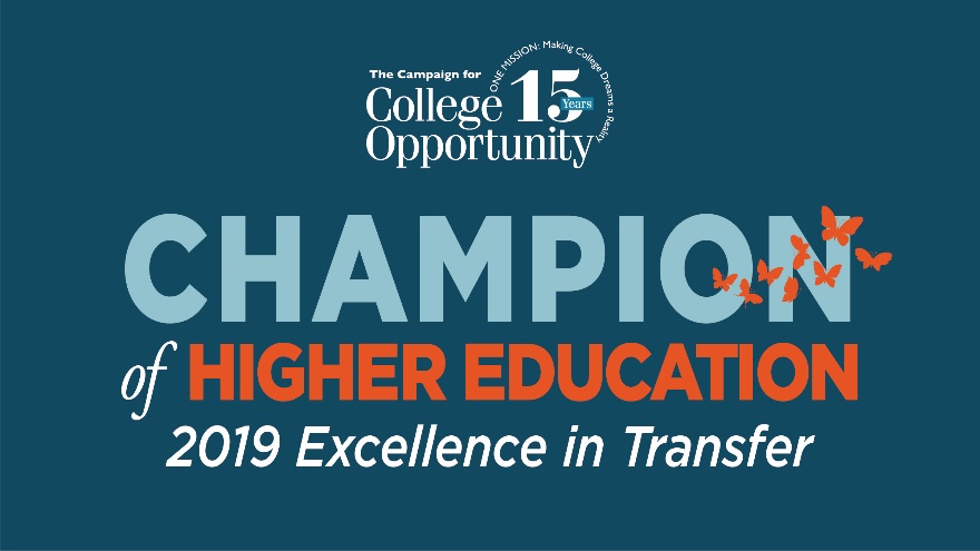 Champion of Higher Education - 2019 Excellence in Tranfsfer award