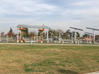 Installing solar panels at Madera Community College Center